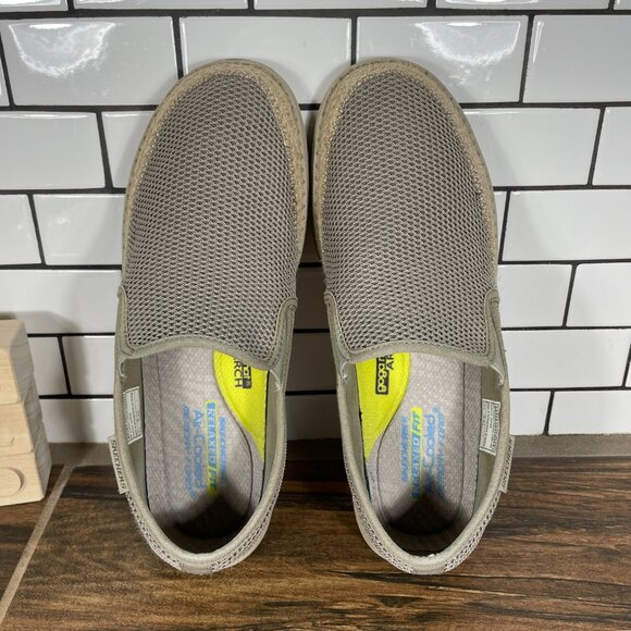 Skechers Melson Petros Mens Size 9.5 Shoes Taupe Relaxed Fit Espadrille Slip On main image 8